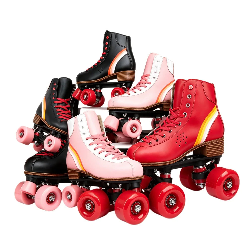 Junran Fashion Design Quad Roller Skate Double Row Rolling Skate Shoes
