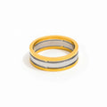 Joolim High-End 18K Gold Plated Two-Tone Three-Piece Layered Ring for Women Luxury Jewelry Wholesale