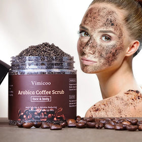 Private Label Arabica Coffee Face Scrub Skin Care Olive Dead Sea Salt Exfoliator Cleaning Whitening Body Scrub Rubbing Scrub