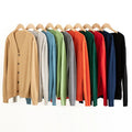 Clearance Sales Autumn Winter Trending Products Men Clothing Solid Color Loose Knitted Slim Cardigan Sweater