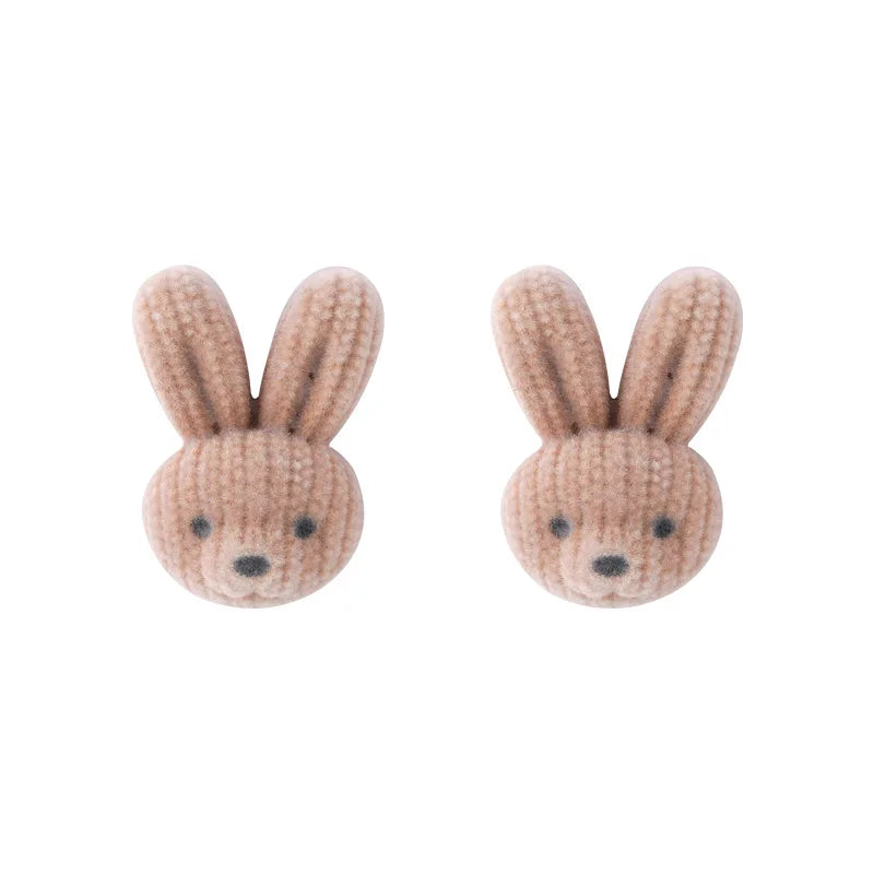 Winter Jewelry Bear Earrings Rabbit Animal Plush Fur Stud Earring Women 2025