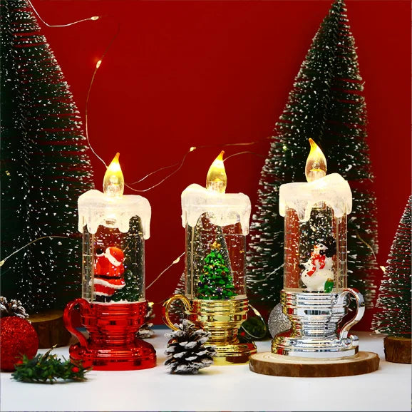 2022 Christmas Tree Ornament LED Santa Claus Night Light Candle Lantern Christmas Decoration