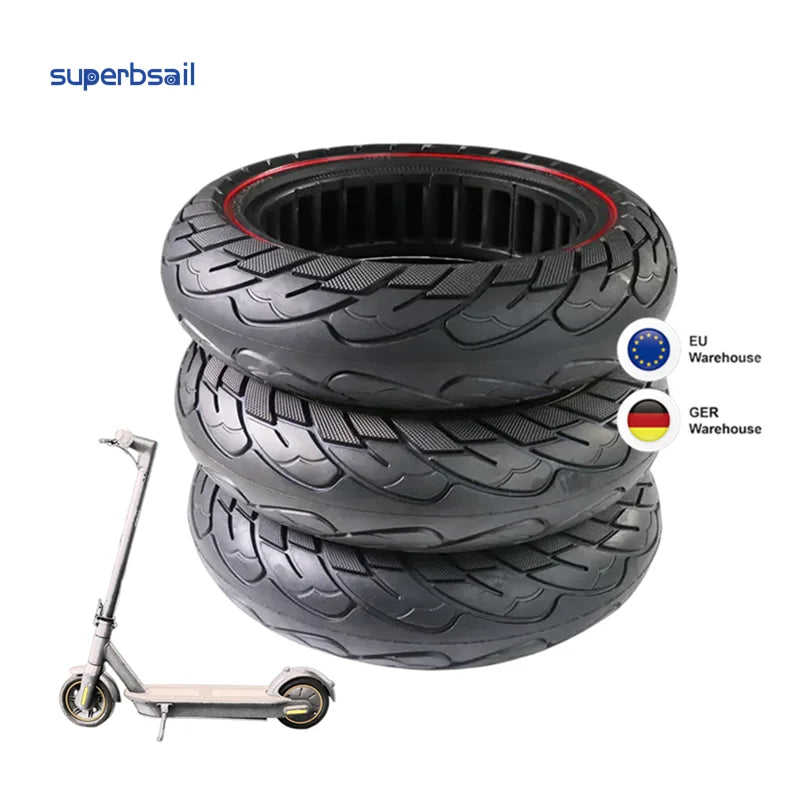 Superbsail Hollow Honeycomb Solid Tire 10 Inch 60/70-6.5 Electric Scooter Tubeless Front Rear Tire for Ninebot Max G30