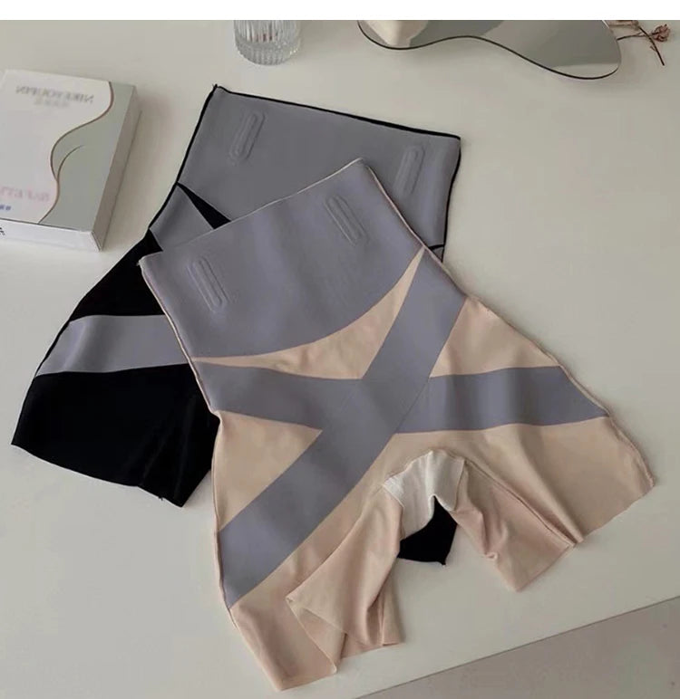Women's Seamless Cross Body Shaping Sports Boxers Butt Lifter Shapewear Flat Belly Trainer Shorts Everyday Slimming Safety Pants