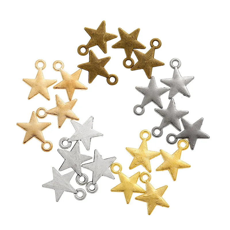 YuenZ 5 Color Antique Silver Color Star Charms Pendants for Jewelry Making DIY Handmade Craft 15*12mm L307