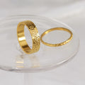 Popular 2mm 5mm Band Ring Stainless Steel Waterproof Jewelry 18k Gold Plated Texture Minimalism Hammered Rings for Gift