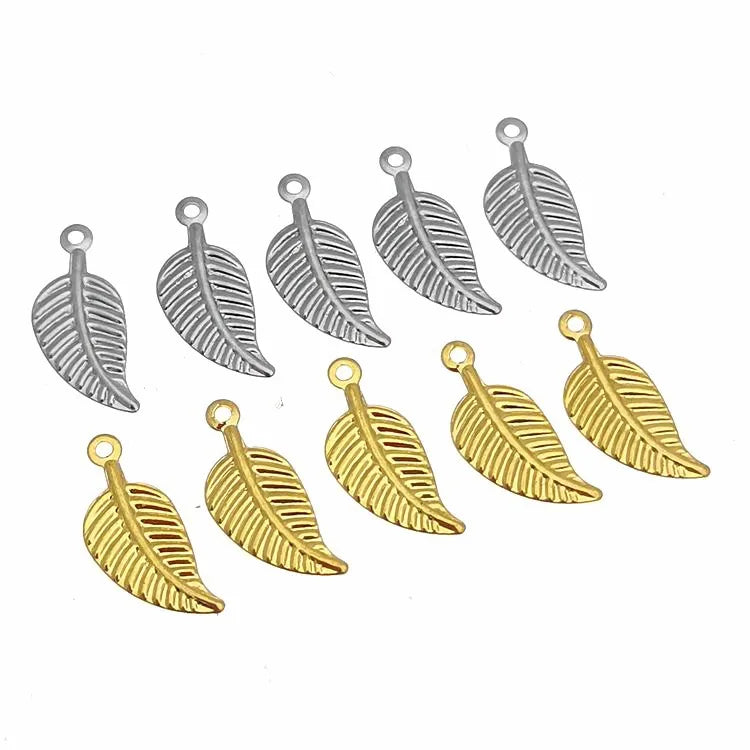 Tree Leaves Handmade Designs Jewelry Making Accessories Stainless Steel Tree Leaf Charm Pendant