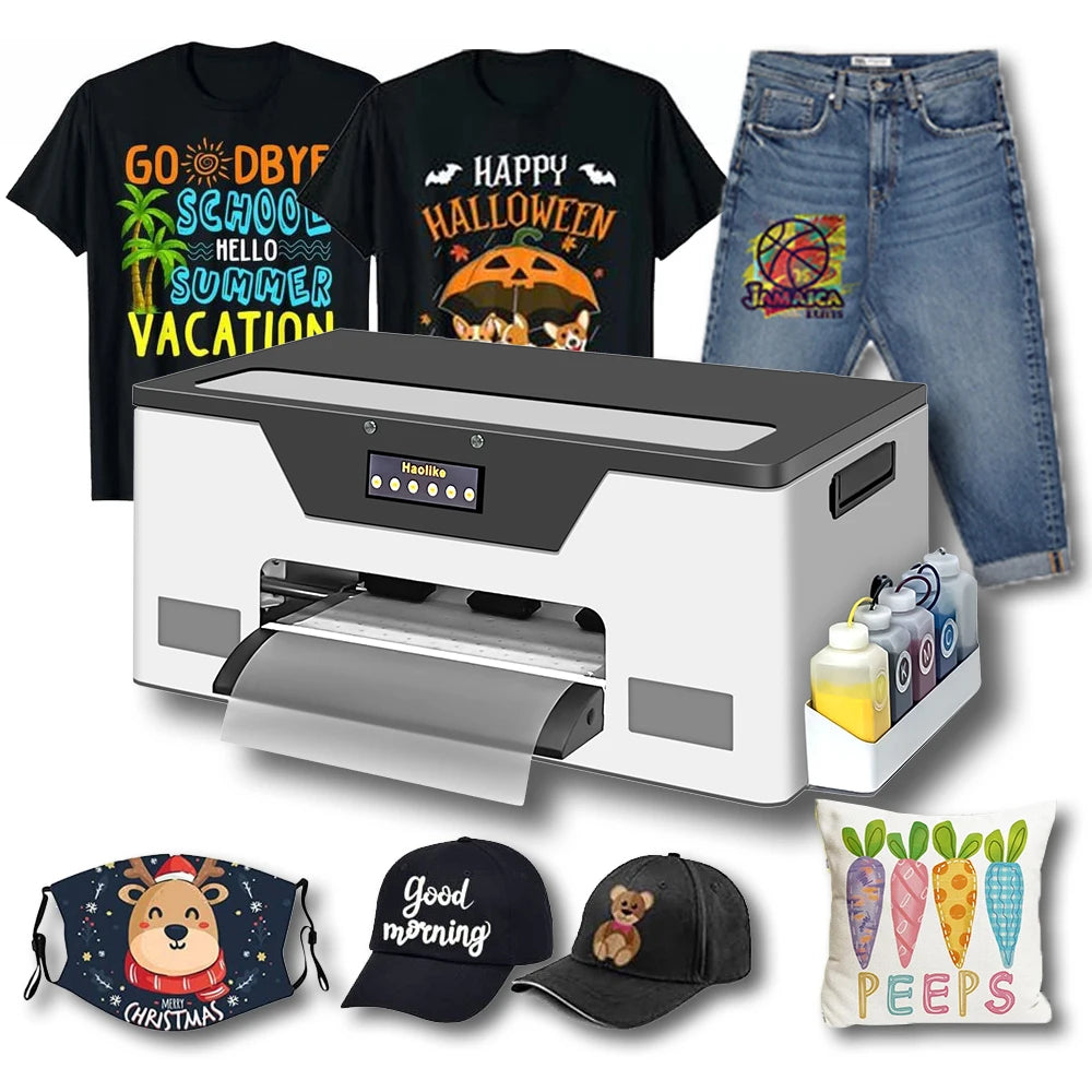 Haolic A3 DTF Textile Printer Roll-to-Roll XP600 Heat Press Machine for T-shirt Printing New Condition with 1 Year Warranty