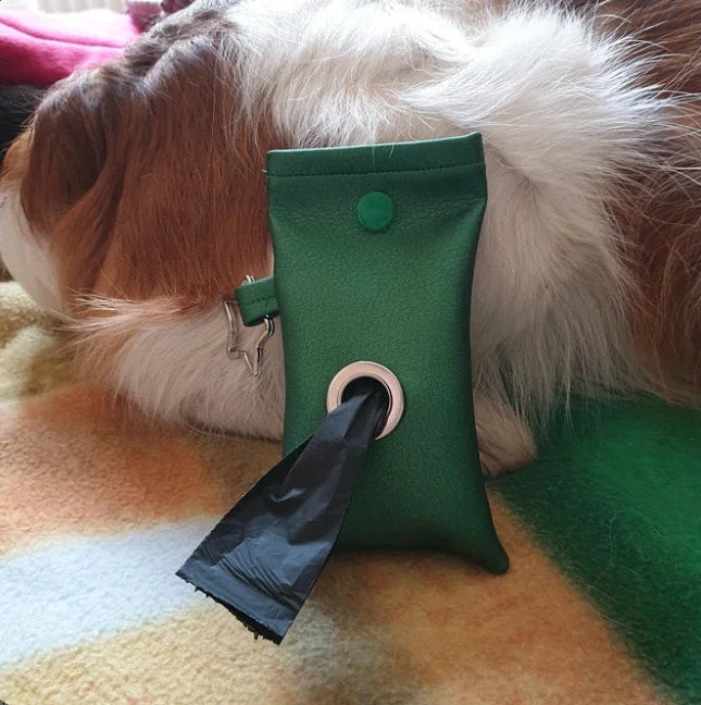 High-quality New PU Leather Dog Poop Bags Custom Printed Pet Dog Poop Bag Dispenser