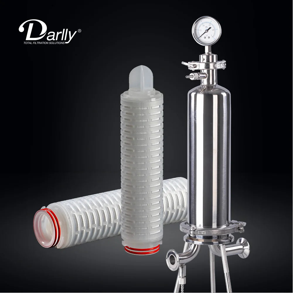 New OEM Label Asymmetric Hydrophilic 0.45 Micron 226 Fin PES Pleated Filter Cartridge Membrane Final Sterile Filtration