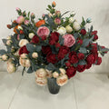 SPR Artificial Floral Bouquet Sunflower Peony Wedding Decorative Silk Plastic Rose Wisteria Hanging Flowers