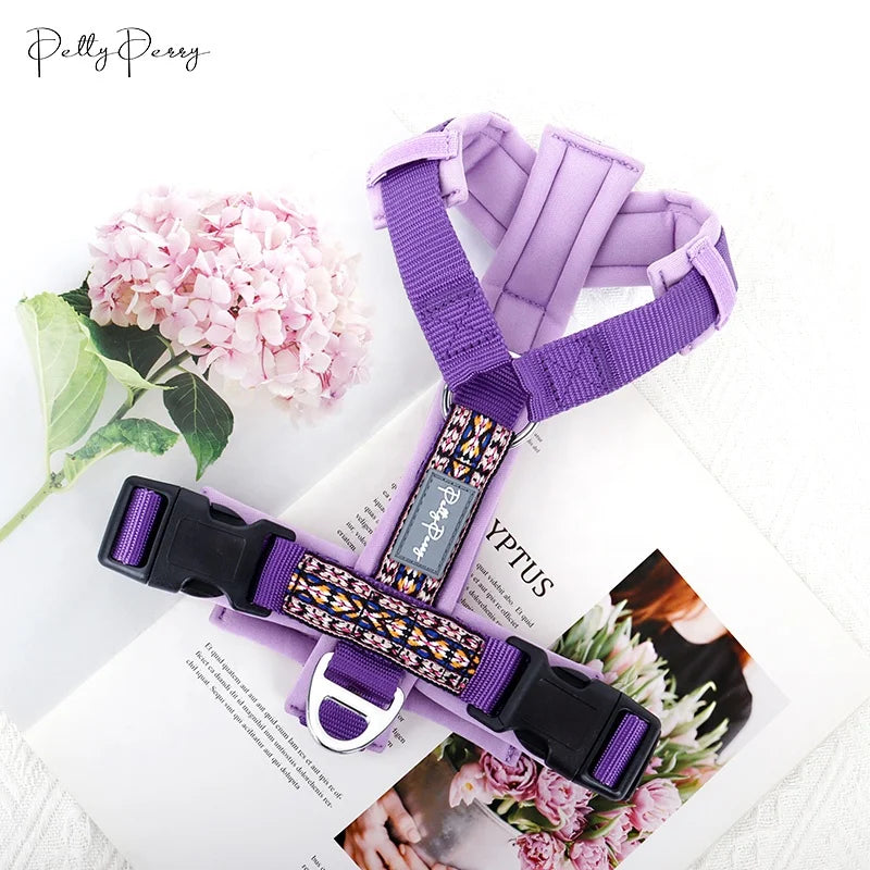 Y Soft Thick Neoprene Comfortable Boho Print No Pull Dog Harness for Small Medium Large