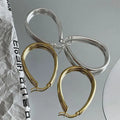 INS Fashion Jewelry 925 Silver Earring Women 18K Gold Plated Real Sterling Silver Water Drop Hollow Hoop Huggie Earring Women
