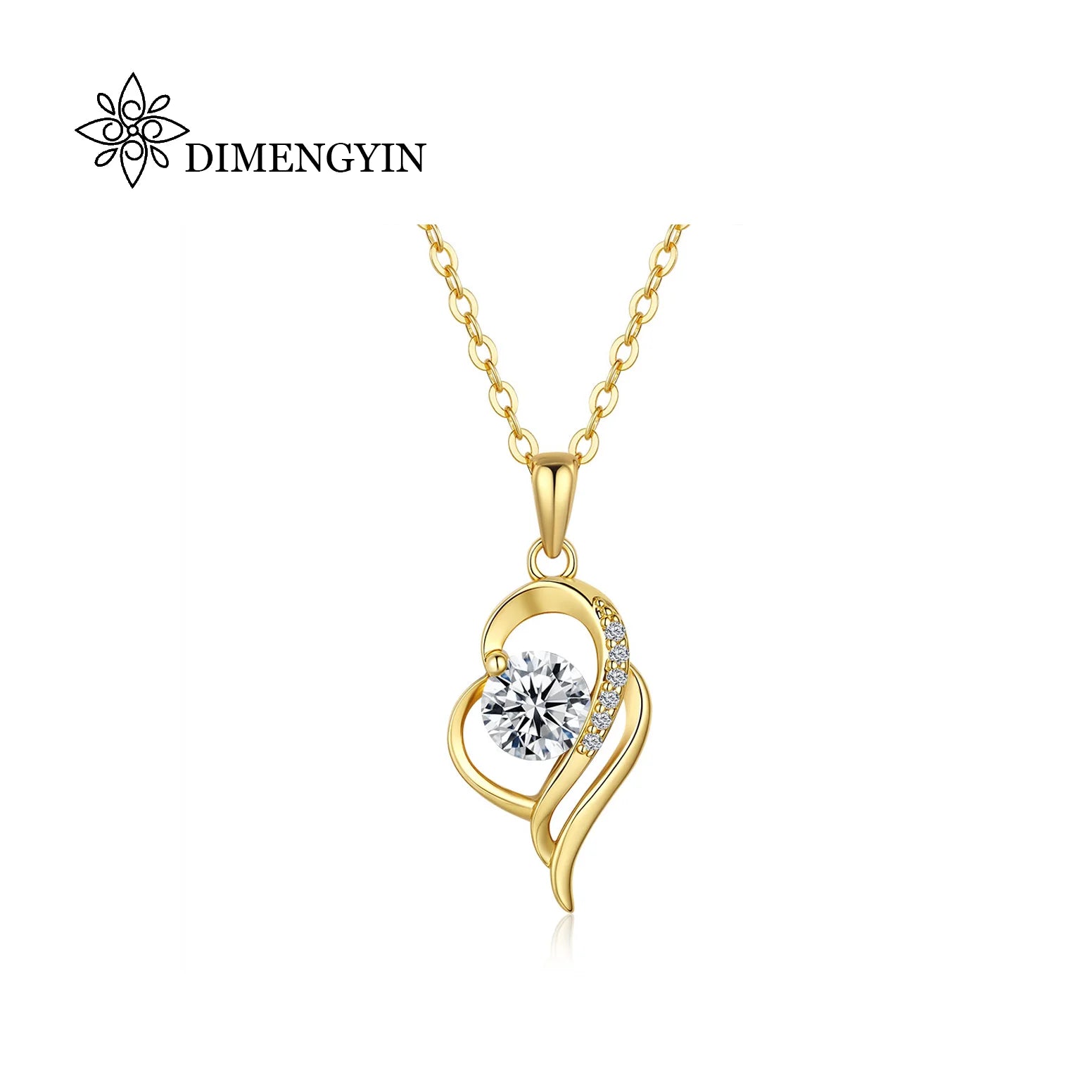 Romantic Heart Factory Direct Sales Engagement Luxury 925 Sterling Silver Moissanite Fine Jewelry Fashion Necklaces