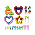 Bento Accessories DIY Bread Mold Food Cookie Cutter Fruit and Vegetable Cutter Set Stainless Steel Sandwich Cutter for Kids