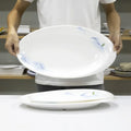 Quanzhou Custom Eco-Friendly 15/17/19 Inch Oval White Melamine Dishwasher Safe Hotel Serving Big Plate
