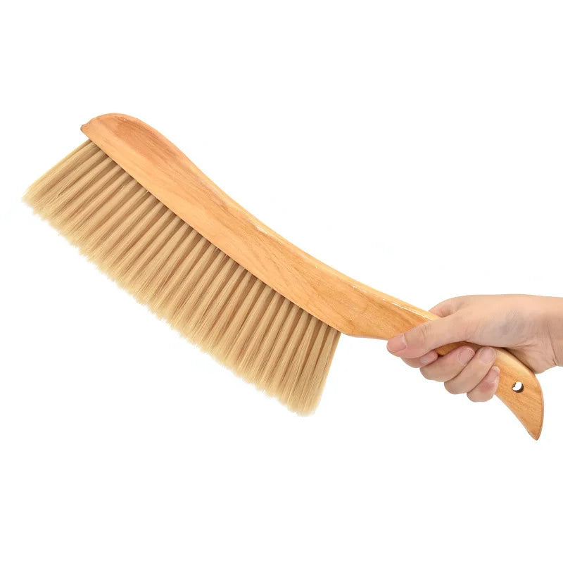 Hand Broom Cleaning Brushes Soft Bristles Dusting Brush for Cleaning Car/Bed/Couch/Draft/Garden/Furniture/Clothes Wooden Handle