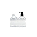 PET 500ml Hand Sanitizer Bottle clear Plastic Bottle with Pump Cap Customize logo