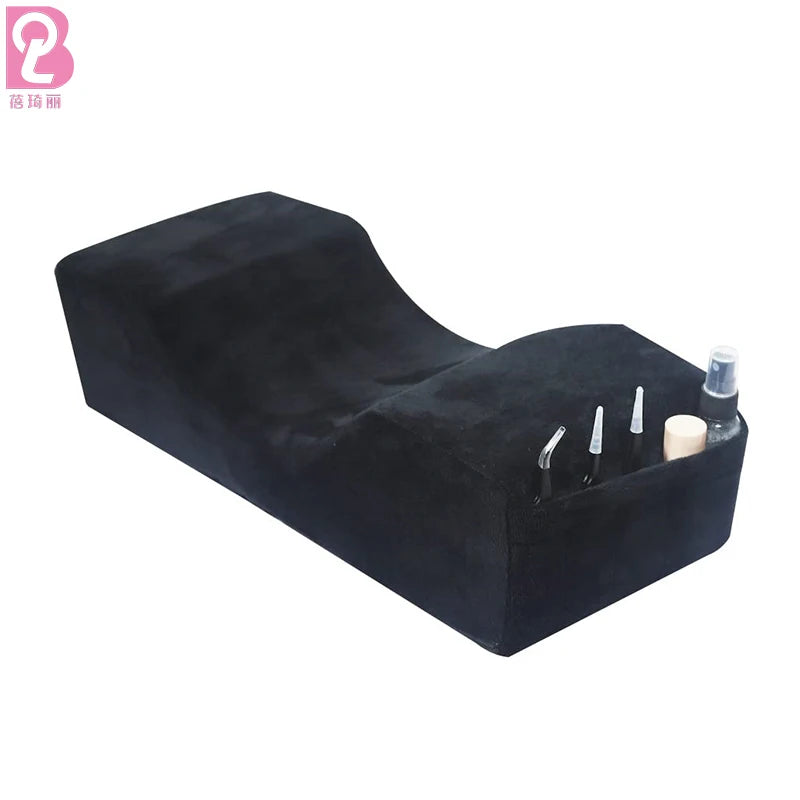 Beiqili Patented Velvet Beauty Tool Back Sleeper Cervical Neck Pillow with Contour Memory Foam for Salon Lash Extension