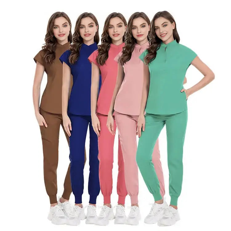 2025 Fashion Custom Anti Wrinkle Doctor Nurse Suit Stretch Scrubs Uniform Underscrub Nursing Scrub Sets Women for Hospital