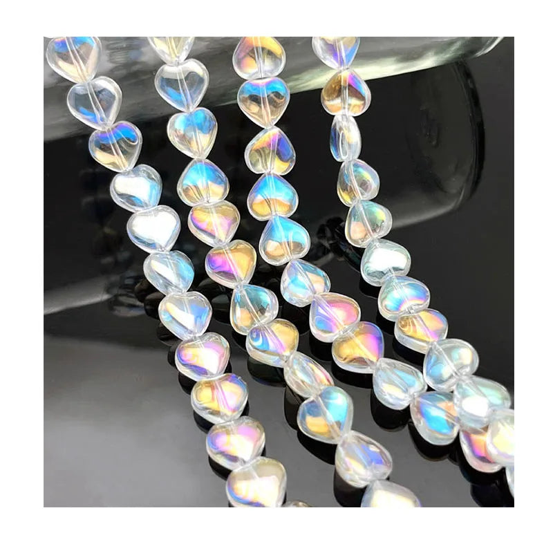 Colorful High Quality Shinning K9 Crystal Rhinestone Beads Heart Shape Stone Chain Garments Loose Nature Crystal Fancy Crystal