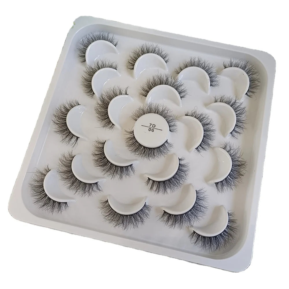 7d False Faux Mink Eyelashes Wispy Dramatic Full Strip Lashes Fluffy Mink 3d Lashes Vendor