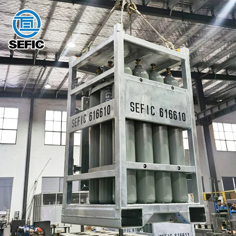 Industrial Oxygen/Nitrogen/Co2 Cylinder Rack Offshore Platform Use Gas Cylinder Rack DNV 2.7-1 Bundle