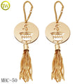 Fashion Bag Accessories Branded Logos Round Shape Wallet Accessory Hollow Hang Label Tags With Tassel