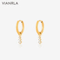 VIANRLA Stainless Steel Cute CZ  Earrings No Fading Prevent Oxidation Prevent Allergies From Women Party