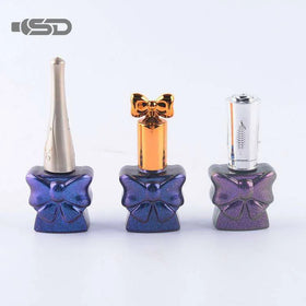 Luxury 15ml Elegant Nail Polish Bottle with Customized Logo Colored Butterfly Cap with Brush for Gel Polish