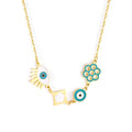 Gaby Women's Stainless Steel Necklace Devil Eye Design Gold-Plated Pendant Body Jewelry for Weddings Wholesale Piercing Jewelry