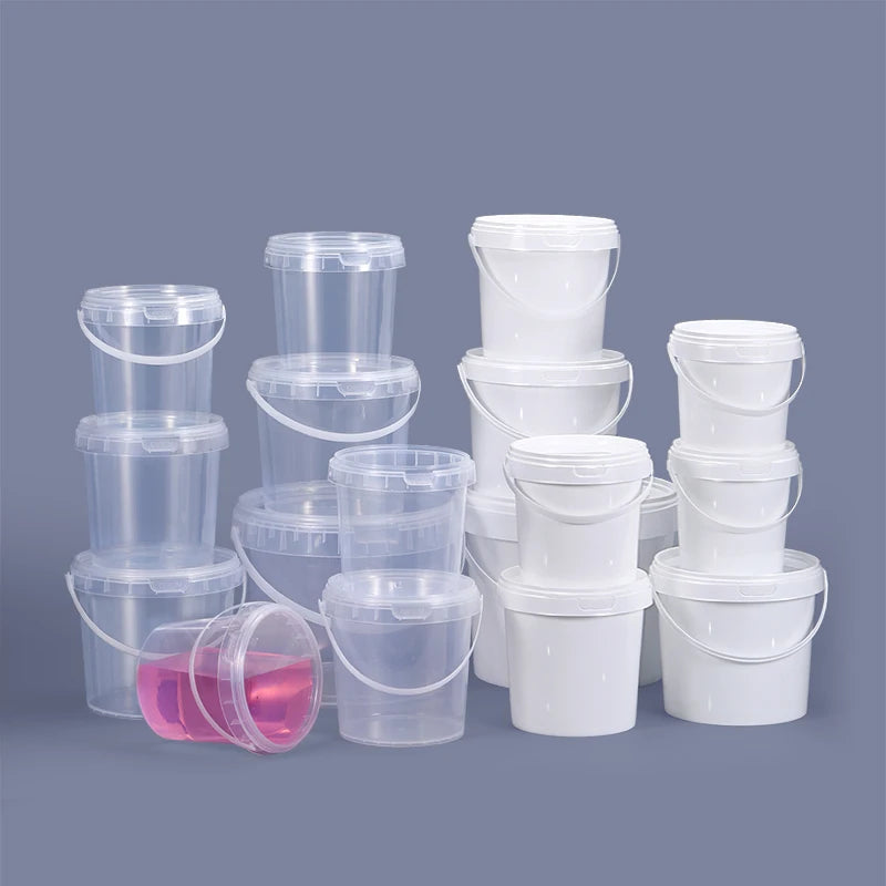 1L Plastic Container for Paint Ice Cream Candy Clay Slime with Sealing Barrel Light Clay Organizer Bucket Package