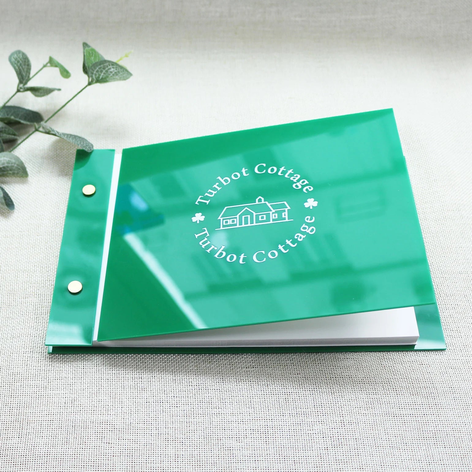 Green Acrylic Color Custom Printing Sign in Wedding Guest Book Registry Guestbooks
