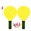Jazzminton Paddle Ball Game with Carry Bag - Indoor Outdoor Toy - Play at the Tennis Racket Ball Set Feather Paddle Games