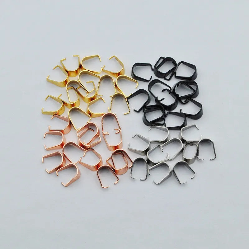 Wholesale Stainless Steel Vacuum Electroplating Jewelry Accessories Clip Connectors Melon Seeds Clasp for Pendant Diy Making
