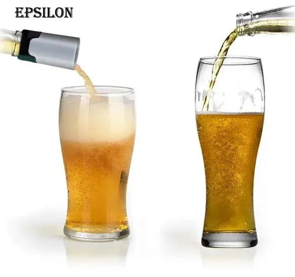 Epsilon Beer Foam Maker Portable Bubble Booster Frother Washable Plastic Bubbler Powered Beer Server for Bottled Canned Beer