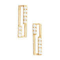 LOZRUNVE Trendy Jewelry 925 Silver 18k Gold 14k Gold Pave CZ Rectangle Stud Earring