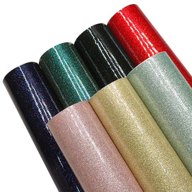 Wholesale 1mm Rainbow Iridescent Shiny Glitter Mirror Smooth Surface PU Faux Leather Fabric for Making Shoe/Bag/DIY Accessories