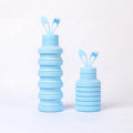 Cute Reusable Silicone Foldable Water Bottles for Girls Rainbow Collapsible Travel Drinkware