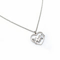 Wholesale Fashion Women's Stainless Steel Jewelry Gold Plated Love Heart Pendant Necklace with Zircon Trendy Style