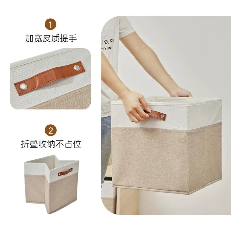 Large Capacity Foldable Fabric Storage Box for Household and Wardrobe Clothes Storage Baskets