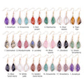 Vintage 11x21mm Faceted Natural Crystal Amethyst Pink Quartz Copper Edged Water Drop Stud Earrings Fashionable Woman Jewelry