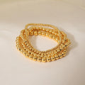 Joolim Versatile 18K PVD Gold Plated Waterproof Tarnish Free & Waterproof  Elastic Adjustable Stainless Steel Bead Bracelet