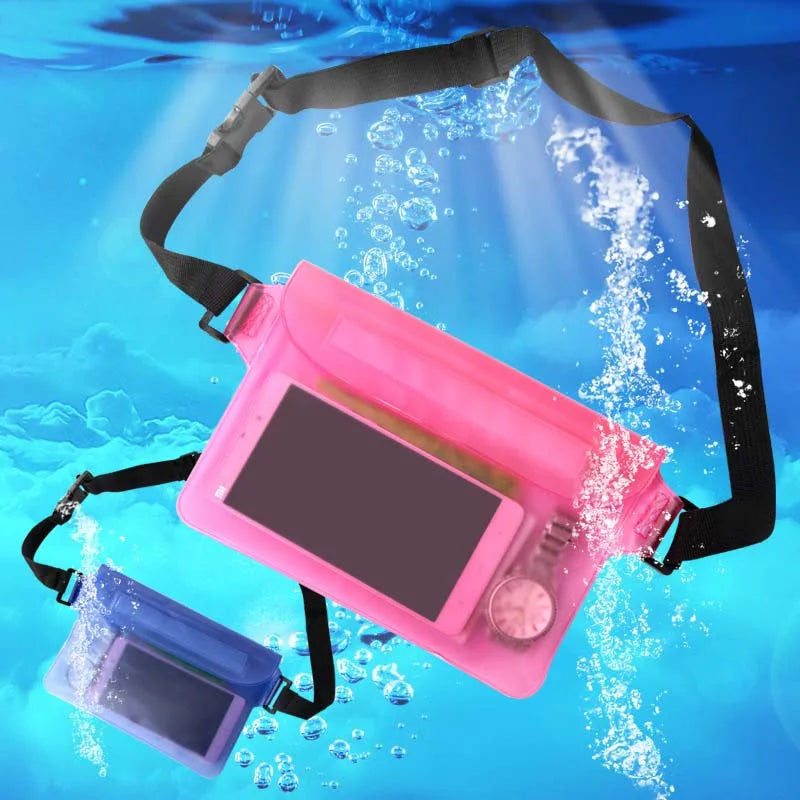 Beach Fanny Pack Waterproof Waist Bag with Belt Pvc Waterproof Pouch with Adjustable Waist Strap Multipurpose Storage Bags
