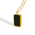 European and American Style Black Mother Shell Pendants Vintage Pendant Stainless Steel Necklace for Women
