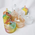 Wholesale 8 Oz Transparent Wide Mouth Glass Candle Jar with Lid for Christmas Easter Valentine's Day Double Candlestick Holder