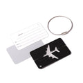 Custom Logo Promotional Rose Gold Airplane Shape 4.5*8cm Stainless Steel Blank Aluminum Luggage Tags for Suitcase