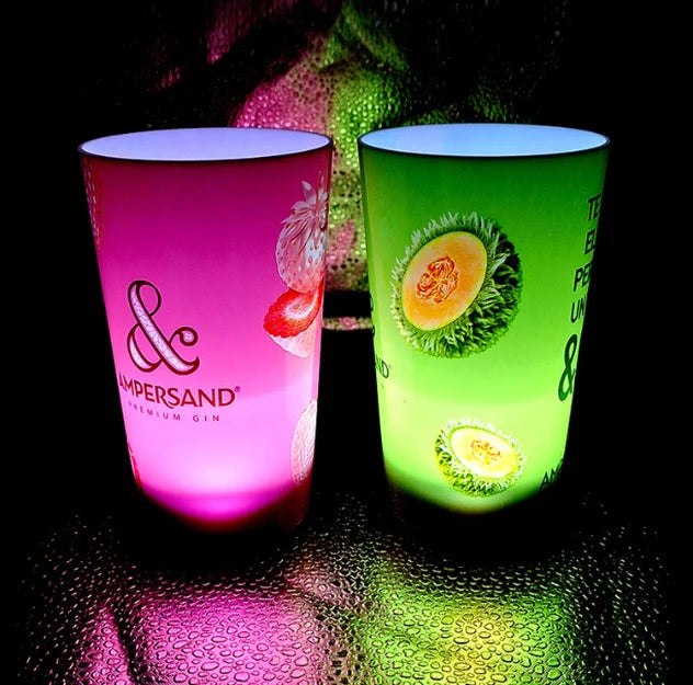 Custom OEM LED Light up Coaster Bottle Glorifier Base Flashing Drinkware for Event Promotional Merchandise