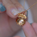 MECYLIFE Women's 14K Gold Plated Brass Charm Pendant Cute Open-Shell Design with Pearl Shell High Quality Accessory 45+5cm Chain