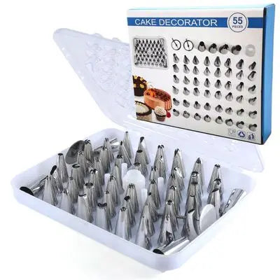 55Pcs Baking Supplier  Cake Decorating Piping Icing Nozzle Set